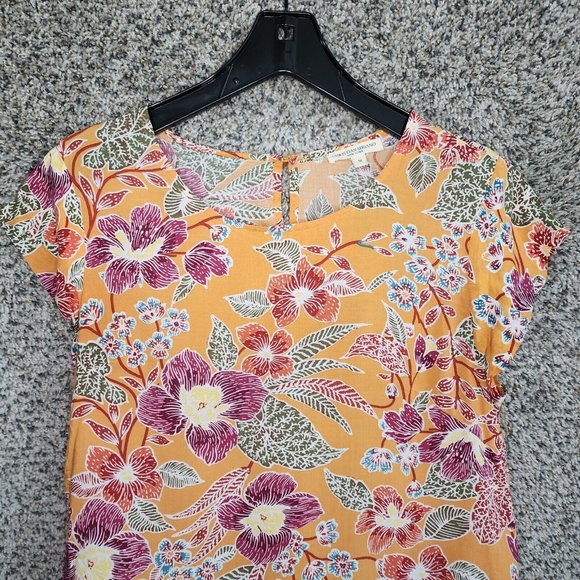 Christian Siriano Top Womens‎ Medium Floral Print Lightweight Flutter Sleeve - Picture 4 of 7